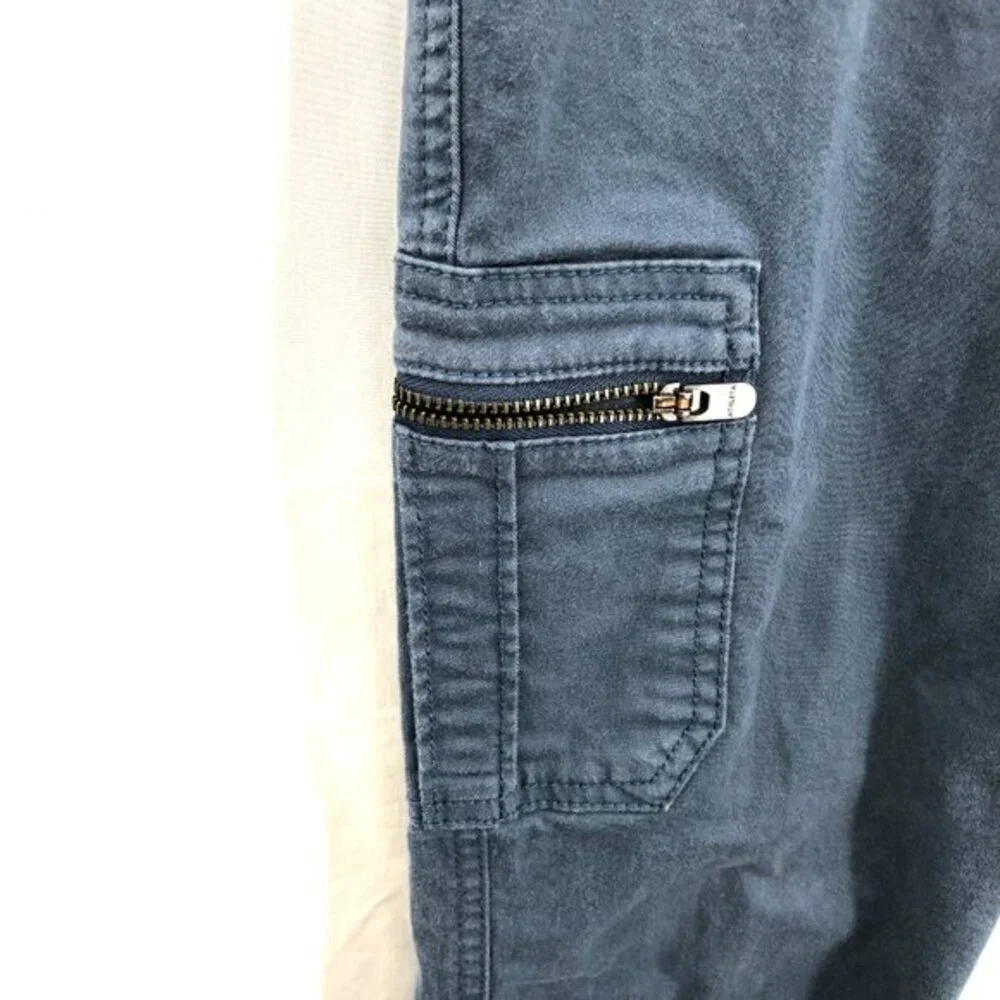 Athleta ankle zip cargo pants organic cotton blend blue outdoor hiking cropped 6